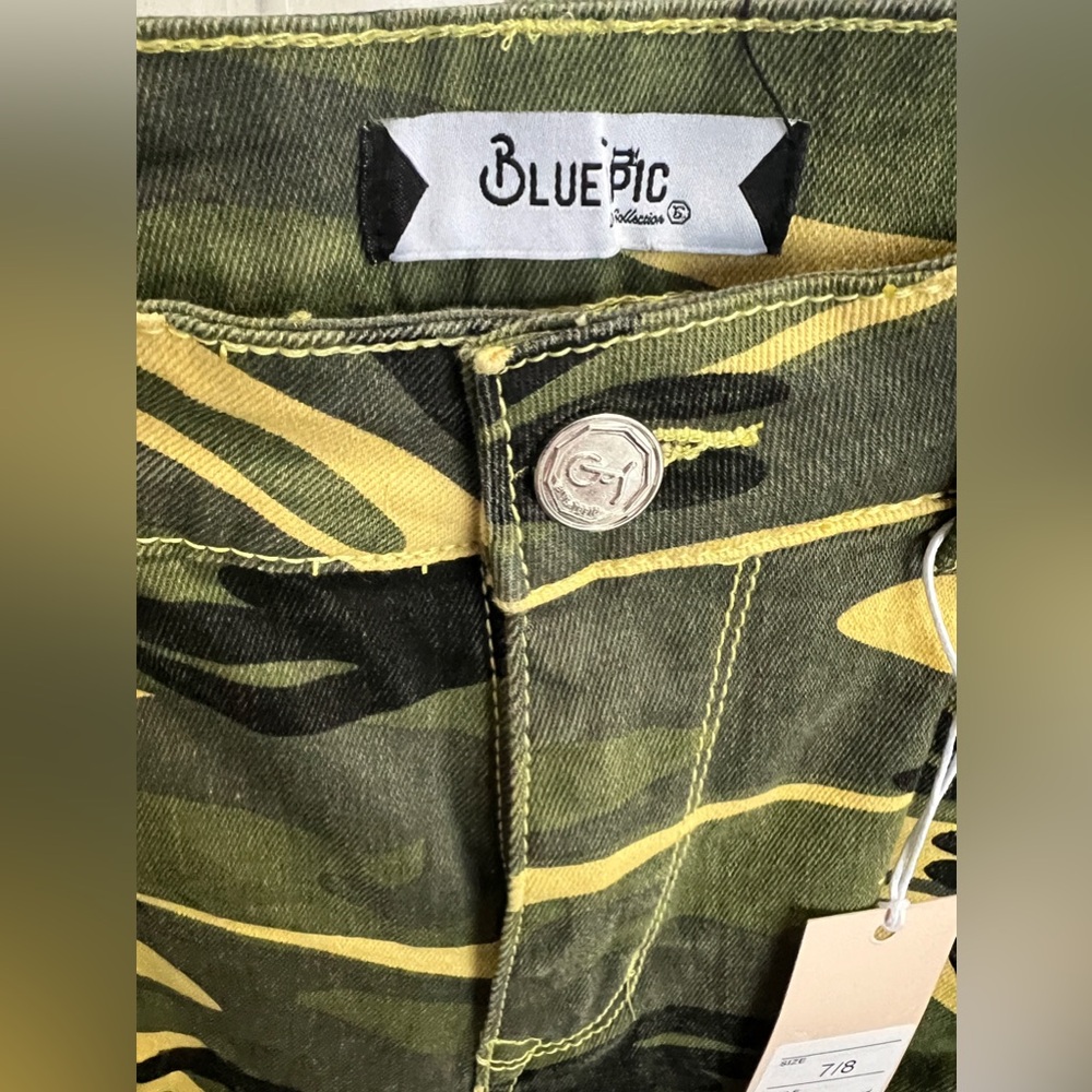 Blue Topic Green & Yellow Camo Denim Skinny Jeans Size 7/8 NWT - Picture 5 of 8